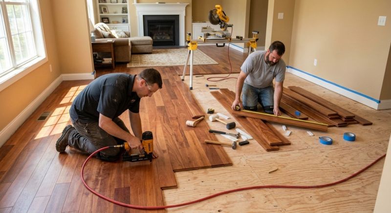 Cherry Floor Installation in Suwanee, GA
