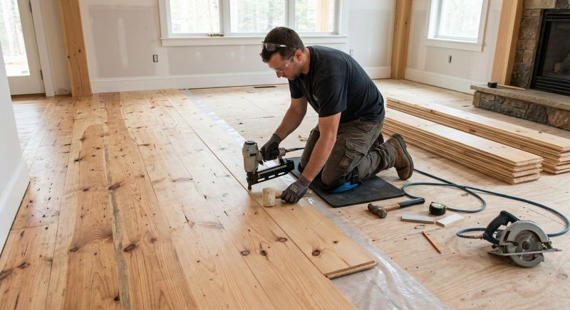 Pine Floor Installation in Woodstock, GA